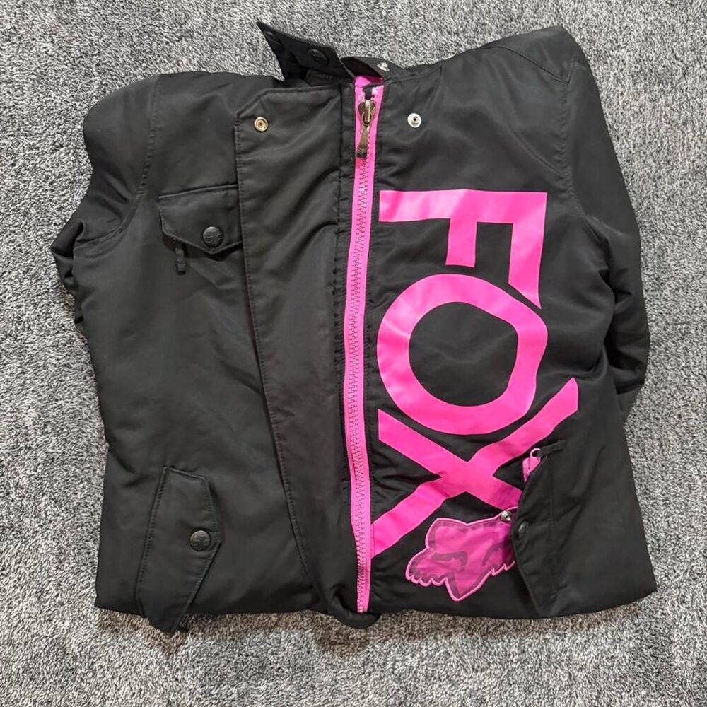 Vintage 00s Fox Racing Full Zip Y2K pink black coat jacket winter women’s Medium